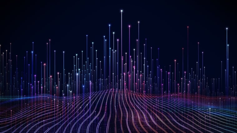 Abstract dot point connect with gradient line and aesthetic Intricate wave line design , internationalization social network or business big data connection technology concept