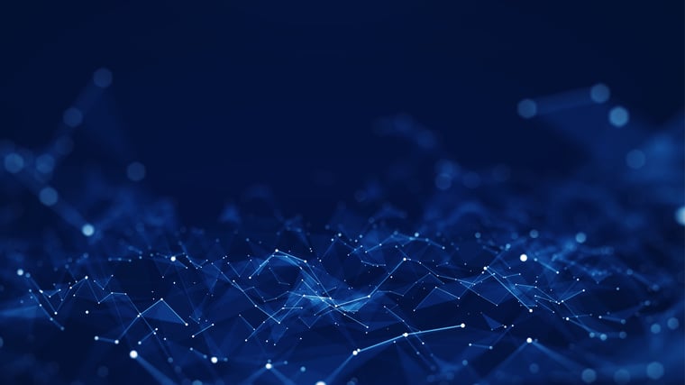 Visualization of data points, blue background