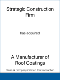Strategic Construction Firm - Manufacturer of Roof Coatings - 20210526