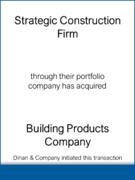 Strategic Construction Firm - Building Products Company 20190628