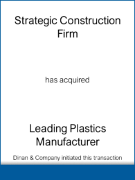 Strategic Construction Firm - Leading Plastics Manufacturer 20130315