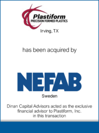 Plastiform Precision Formed Plastics has been acquired by NEFAB